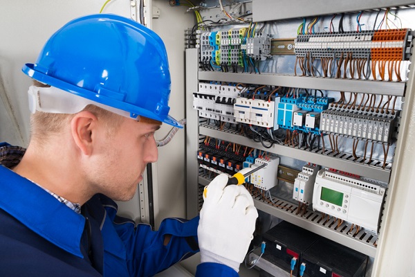 Electrician at work